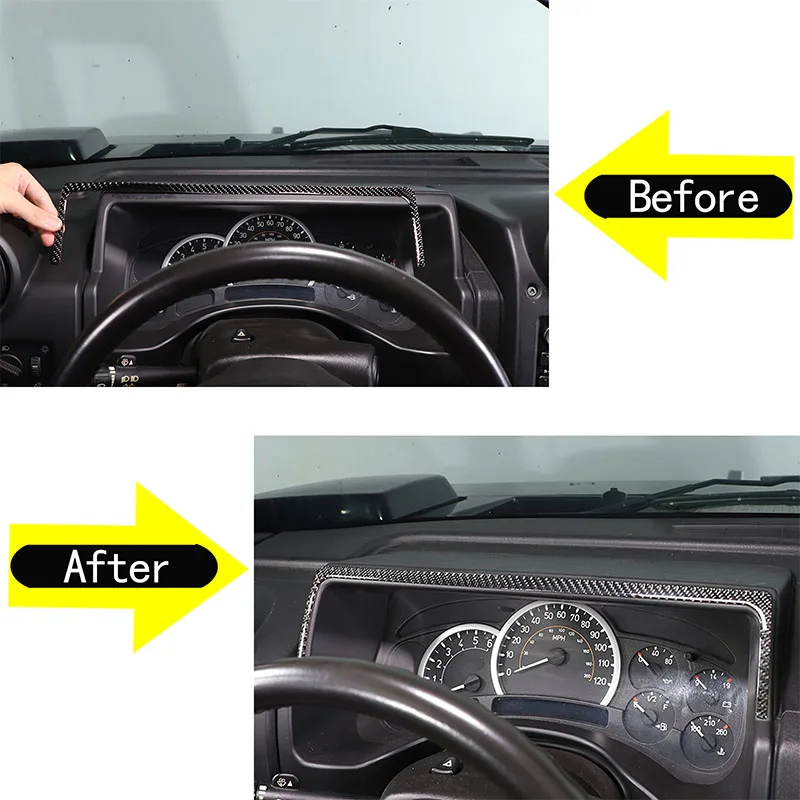 For  2003-2007  Hummer H2 soft carbon fiber car dashboard decorative strip sticker car interior protection accessories