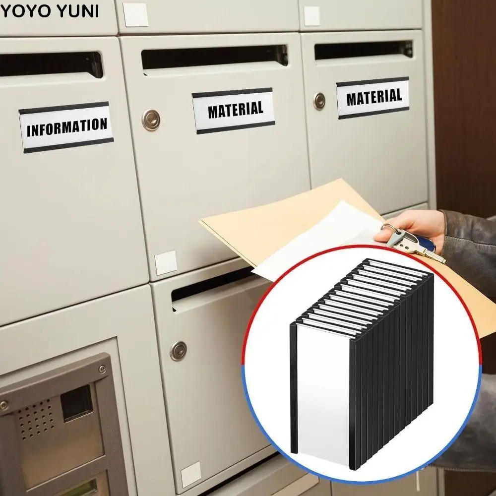 

White Paper Cards Magnetic Label Holder Protective Film Mess Free C Channel Label Holder Adjustable Removable