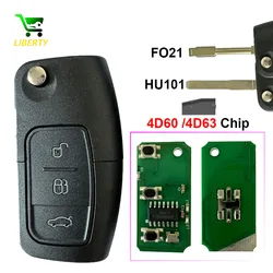 Liberty 315/433MHz 4D63 4D60 Chip Car Remote Key for Ford Fusion Focus Mondeo Fiesta Galaxy HU101 FO21 Blade Vehicle Flip Keys