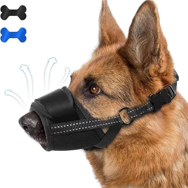 Pet Muzzle Dog Muzzle Anti Biting Barking and Chewing，with Comfortable Mesh Soft Fabric and Adjustable Strap,  Loop Muzzle Anti-