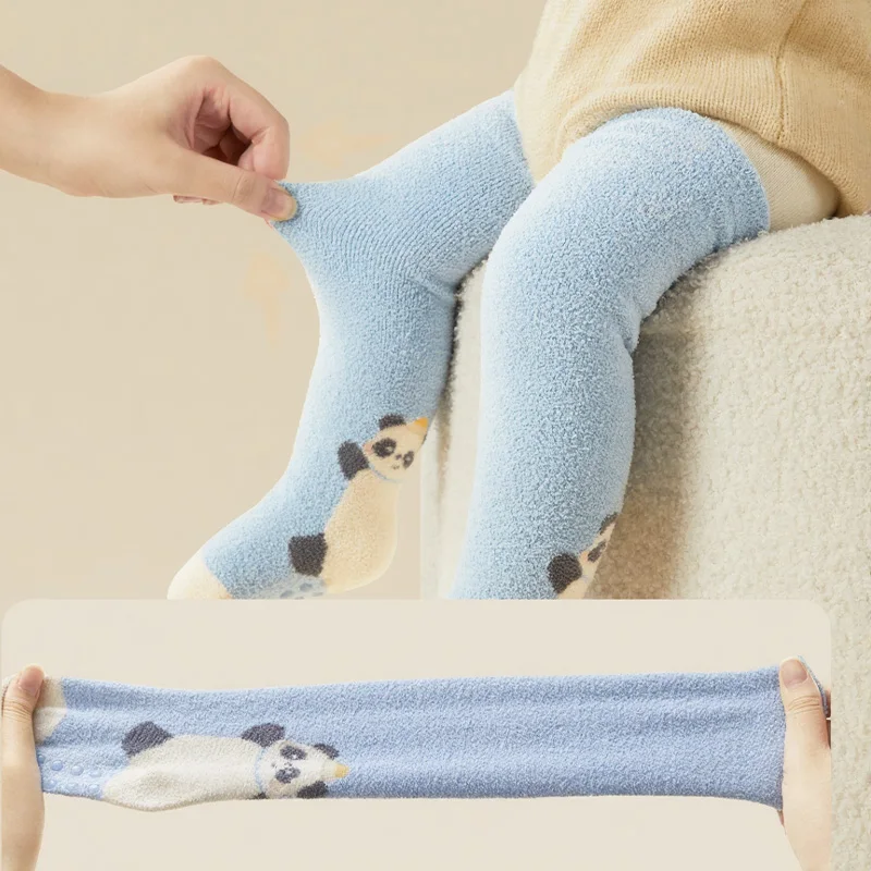 AIBEDILA 3 Pairs Thick Warm Baby Knee High Socks Seamless Soft Cotton Socks Breathable Infants Toddlers Baby Girl/Boy Socks 0-3Y