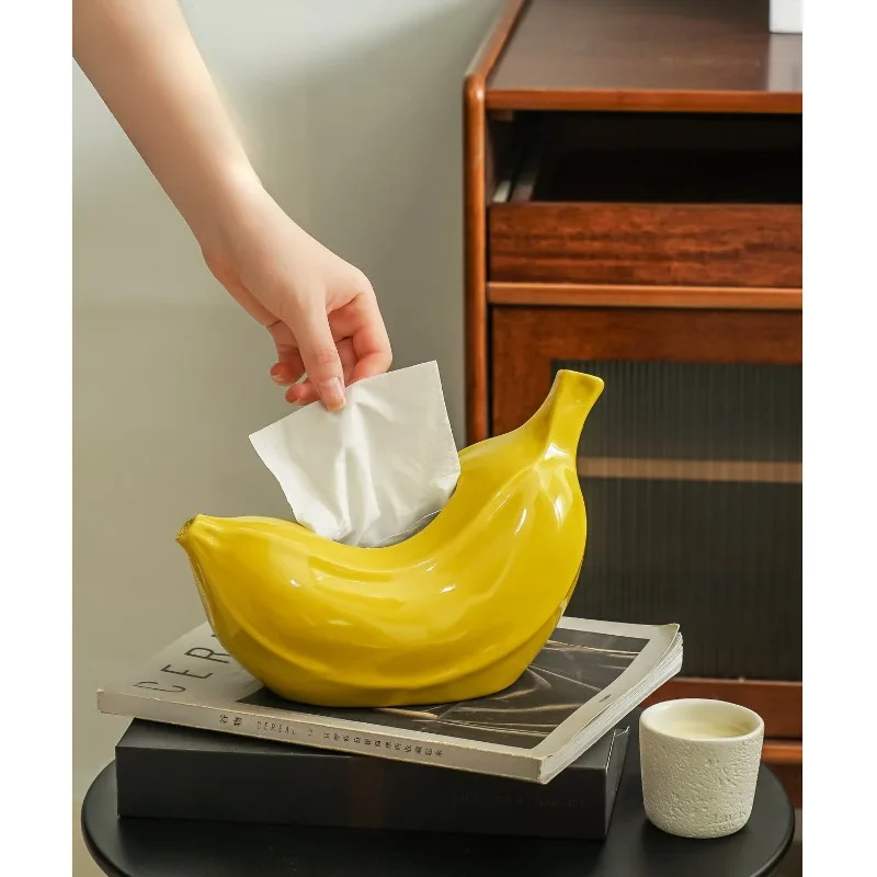 Creative Banana Tissue Box Banned Banana Green Storage Home Living Room Coffee Table Dining Table Bedroom Ceramic Decorative