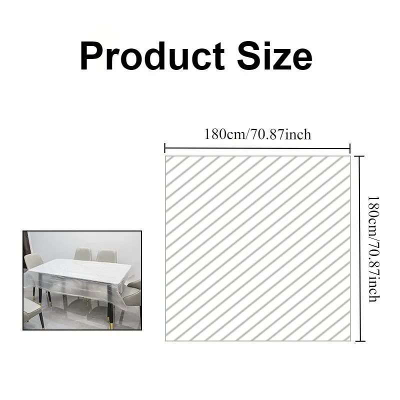 10/20/30PCS Disposable Tablecloth Transparent Tablecloth Portable Easy Storage Home Restaurant Party Wedding Camping Dust Mat