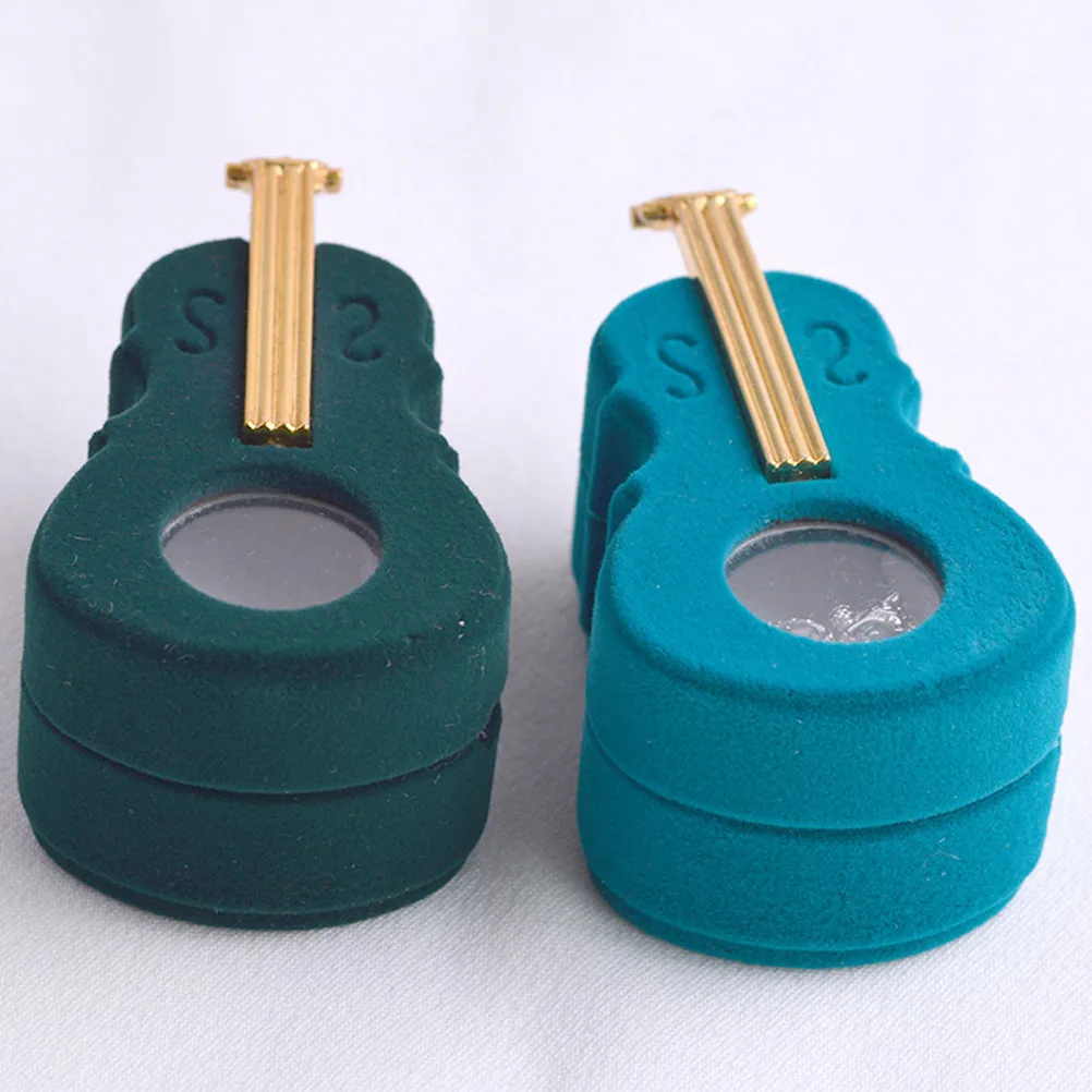

2Pcs Unique Violin Design Ring Storage Box Premium Lightweight Jewelry Packaging Box for Gifts Birthday Valentine Mother's Day