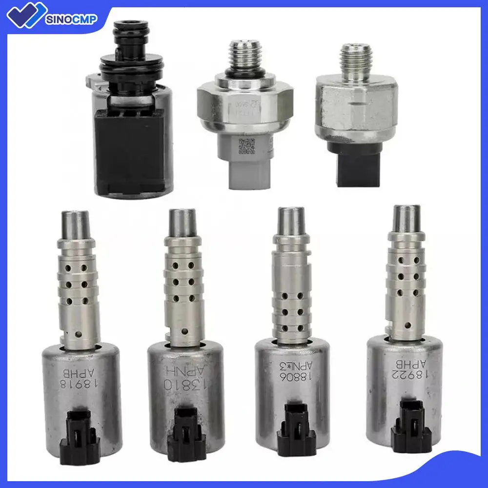 

7Pcs RE0F10D Transmission Solenoid Valve Kit For Nissan JF016E JF017E CVT8 With Pressure Sensor Remanufactured for Altima Rogue