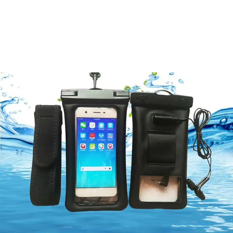 Floatable Waterproof Phone Case Swimming Phone Pouch Dry Bag With Armband And Audio Jack For Surfing Protection Bag