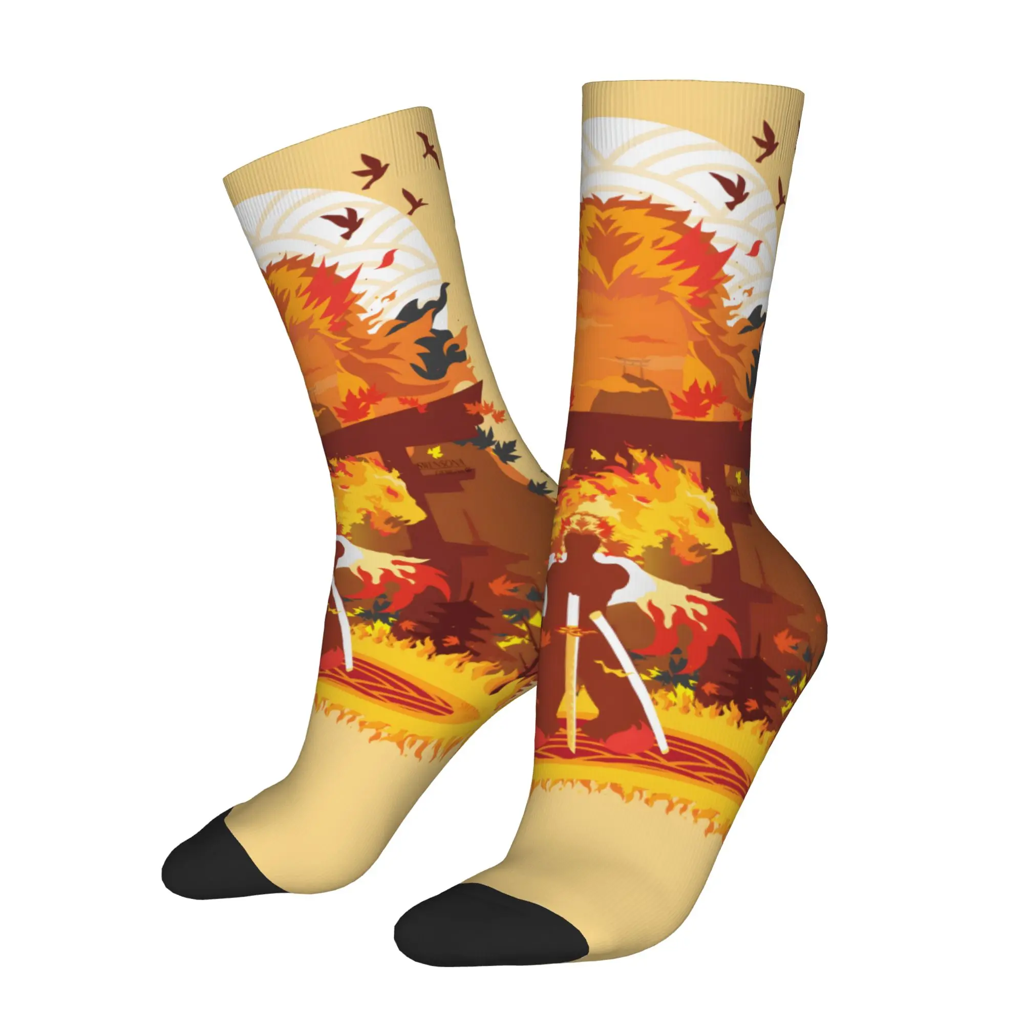 1 Pair Hip Hop Retro Demon Slayer Kimetsu no Yaiba Crazy Men's Socks Street Style Pattern Printed Funny Novelty Happy Sock Gift