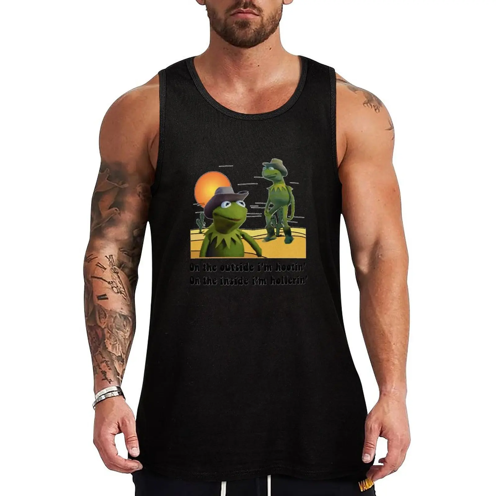 On The Outside Im Hootin on The Inside Im Hollerin Tank Top gym shirt men T-shirts men