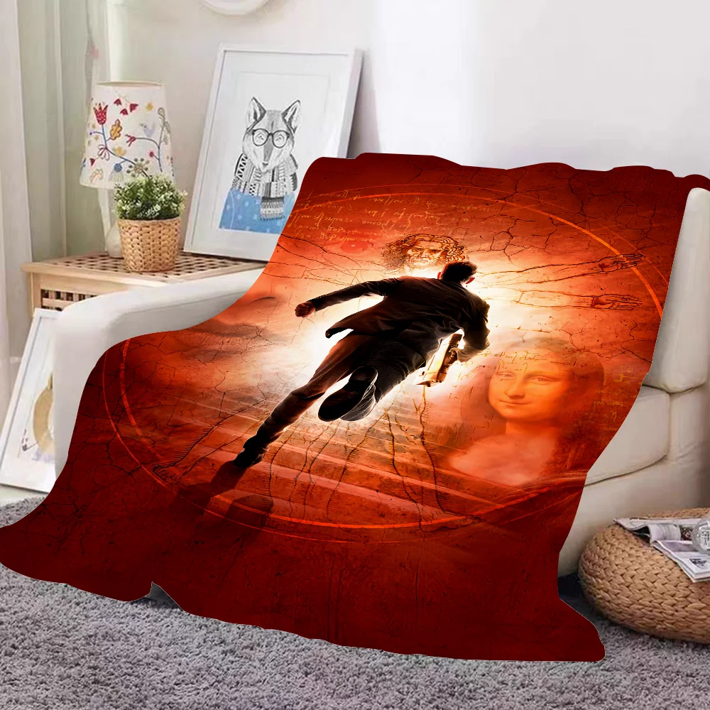 تصميم بطانية فيلم D-Da Vinci Code خفيفة الوزن للمهاجع والقيلولة وغرفة المعيشة والمكتب والأريكة وجميع المواسم