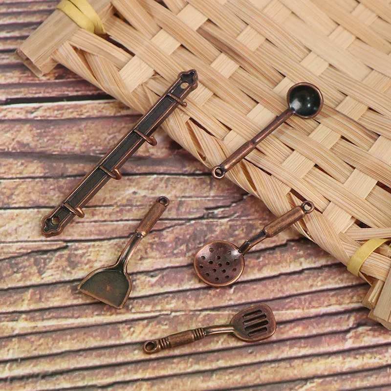 Miniaturowa łopatka do domku dla lalek, łyżka do zupy, pojemnik do przechowywania, symulacja przyborów kuchennych