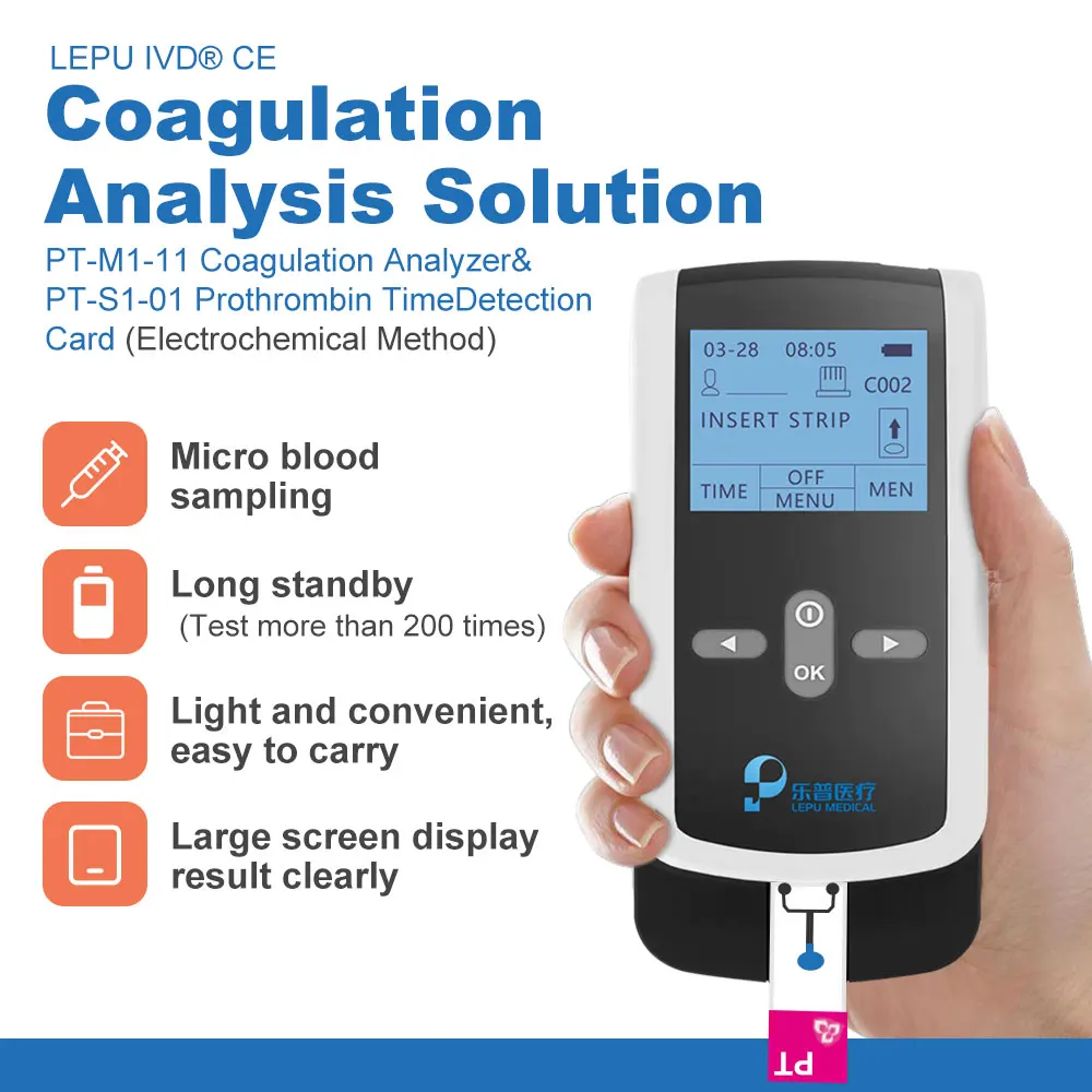 LEPU Portable POCT PT/INR Blood Testing Equipment Handheld Rapid Test Blood Coagulation Fingertip Blood Coagulation Analyzer