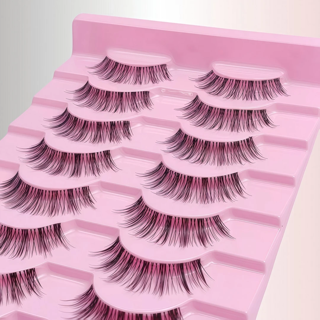 10 أزواج من الرموش الصناعية ال - مراجعة Eyelash Extension Doll Eye وسعره