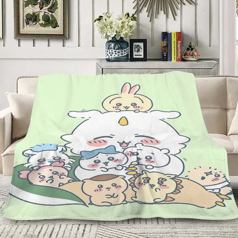 Bed Blanket T-Chiikawas King Size Blanket Fluffy Soft Blankets for Winter Microfiber Bedding Warm Knee Fleece Camping Anime Nap