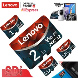 Lenovo Oryginalna karta pamięci 2 TB Karta pamięci 128 GB Micro TF Karta pamięci 64 GB o dużej pojemności Karta pamięci flash klasy 10 Szybka karta SD do komputera/telefonu/kamery