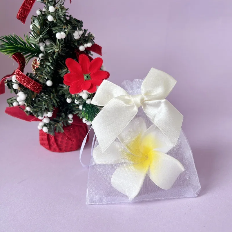 

100pcs 10*12cm Satin Bow Organza Drawstring Bags - Multicolor Sheer Mesh Pouches for Wedding Favors, Jewelry, Lipstick & Small B