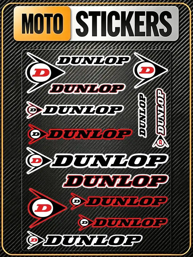 

FOR DUNLOP RACING Long Lasting Waterproof Reflective Sticker Scratch Conceal Fit Motorcycle Car Helmet Fridge Water Cup Decals
