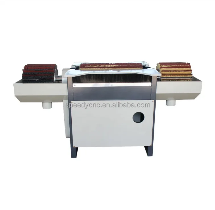 เครื่องขัดสามหัวใช้งานง่ายขอบไม้แปรงขัดเครื่องขัดไฟฟ้าพร้อมลูกกลิ้งขัด 3 เครื่องจักรงานไม้