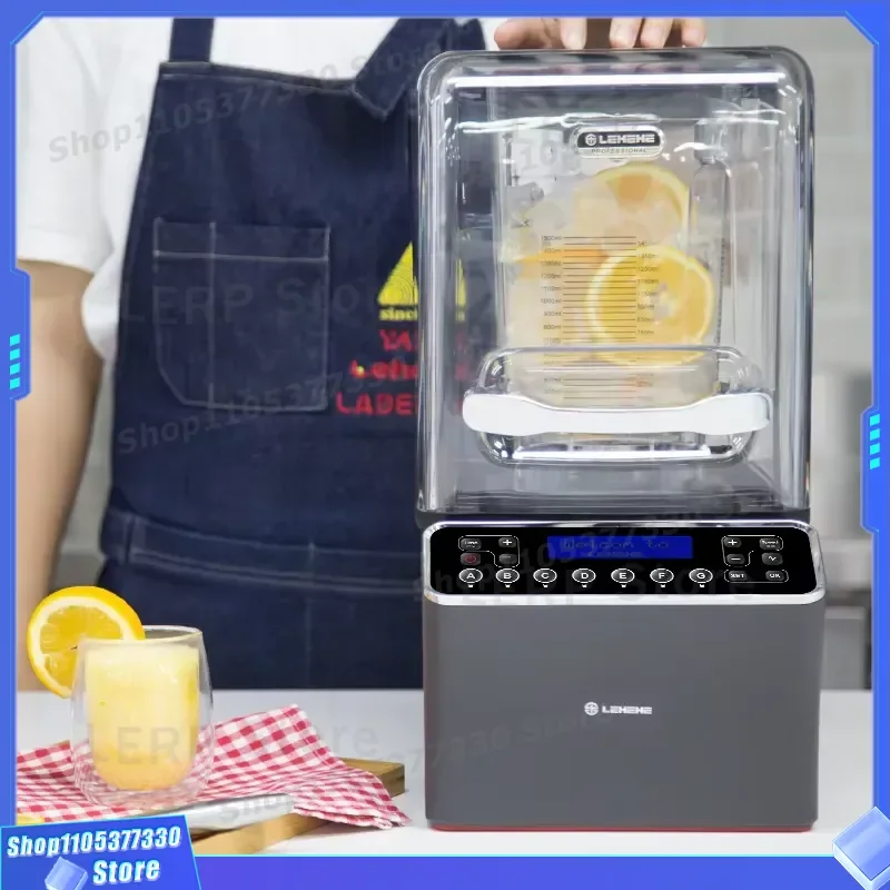 2000ML Heavy Duty Commercial Blender with Noise Cover High Power Smoothie Maker for Juice Ice Crushing Professional Kitchen