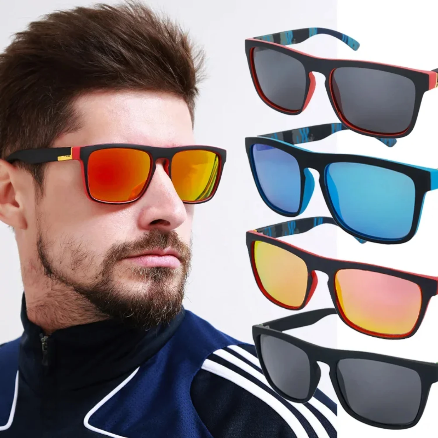 

Men's Polarized Sunglasses Square Driving Sunglasses Women Outdoor Sport Running Riding Cycling Sun Glasses Shades UV400 Eyewear