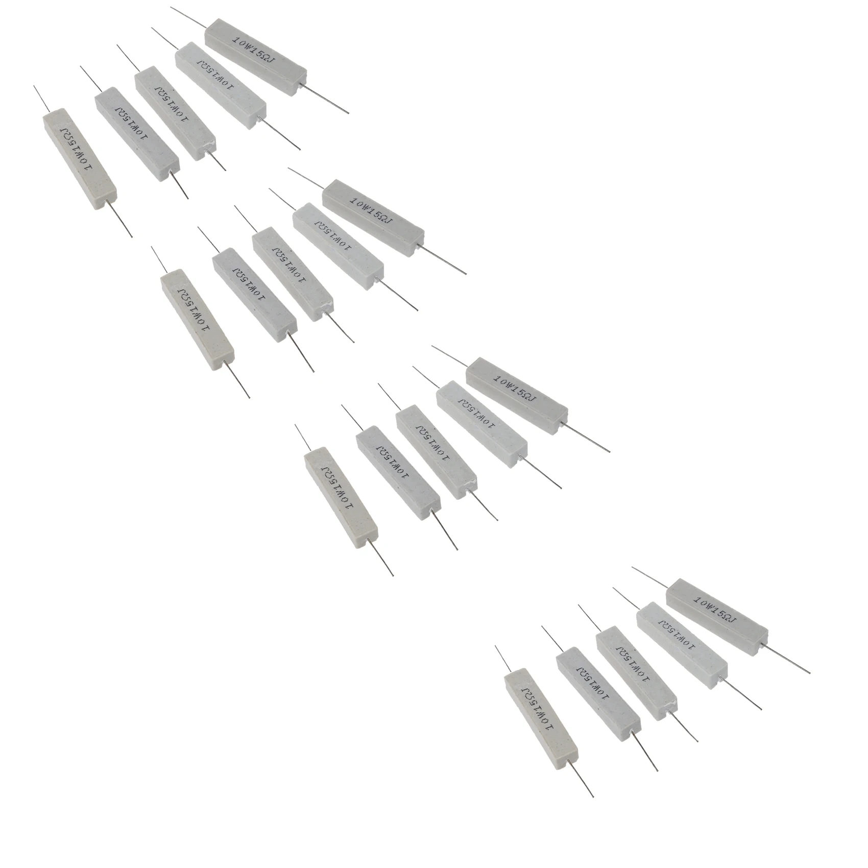 

ABHB-20 Pcs 10W Watt 15 Ohm 5% Wirewound Cement Resistor