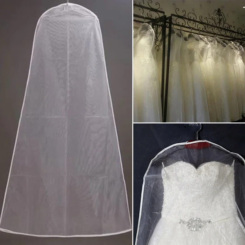 Bridal Gown Wedding Dress Storage Bag Breathable Clear Garment Dust Proof Cover For Home Wardrobe Gown Storage Bag