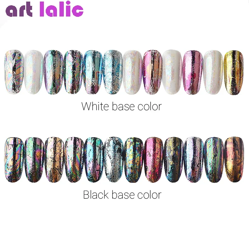 Starry Sky Candy Marble Nail Art Foil Transfer Stickers DIY Broken Glass Laser Decals Nail Tips Decorations