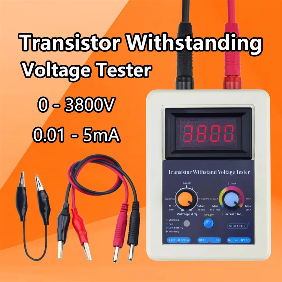 

New 0V-3800V IGBT Voltage Capability Transistor Tester Diode MOS Triode LED Voltage Capability MOV Withstand Voltage Tester