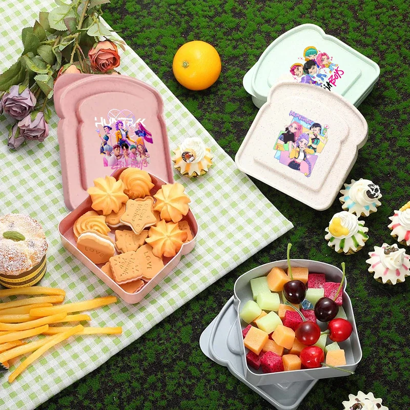 

KPop Demon Hunteres Lunchbox Cartoon Anime Pattern Print Bento Kunch Box Girls Portable Food Storage Containers Party Gifts New