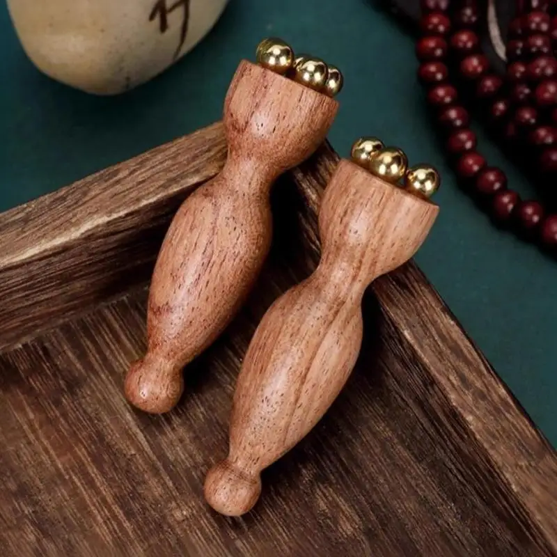 Professionelles Beauty-Werkzeug aus Messing und Rosenholz für Gesichts- und Augenentspannung, Akupunktur-Massage – Detail 7