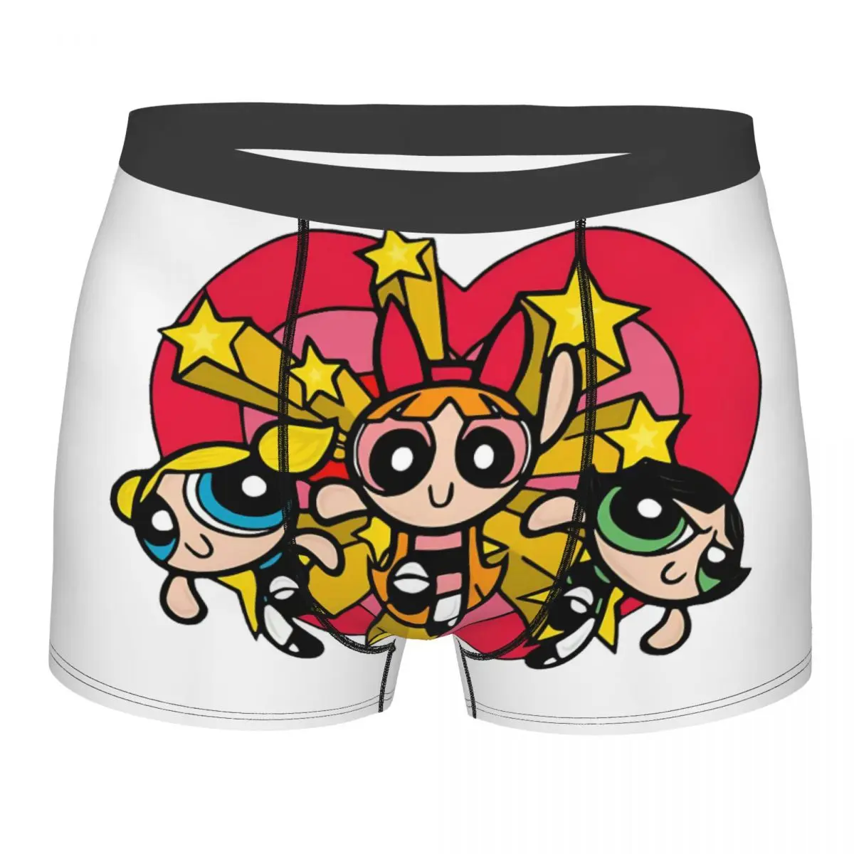 

Мультяшные анимационные шорты-боксеры Powerpuff для девочек, мужские эластичные трусы с 3D принтом, трусы, трусы