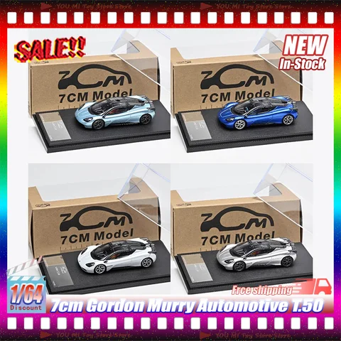 1:64 New In Stock 7cm Model Gordon Murry Automotive T.50 Alloy Miniature Die-Cast Car Model Kids Toy Gift Collectibles Ornaments