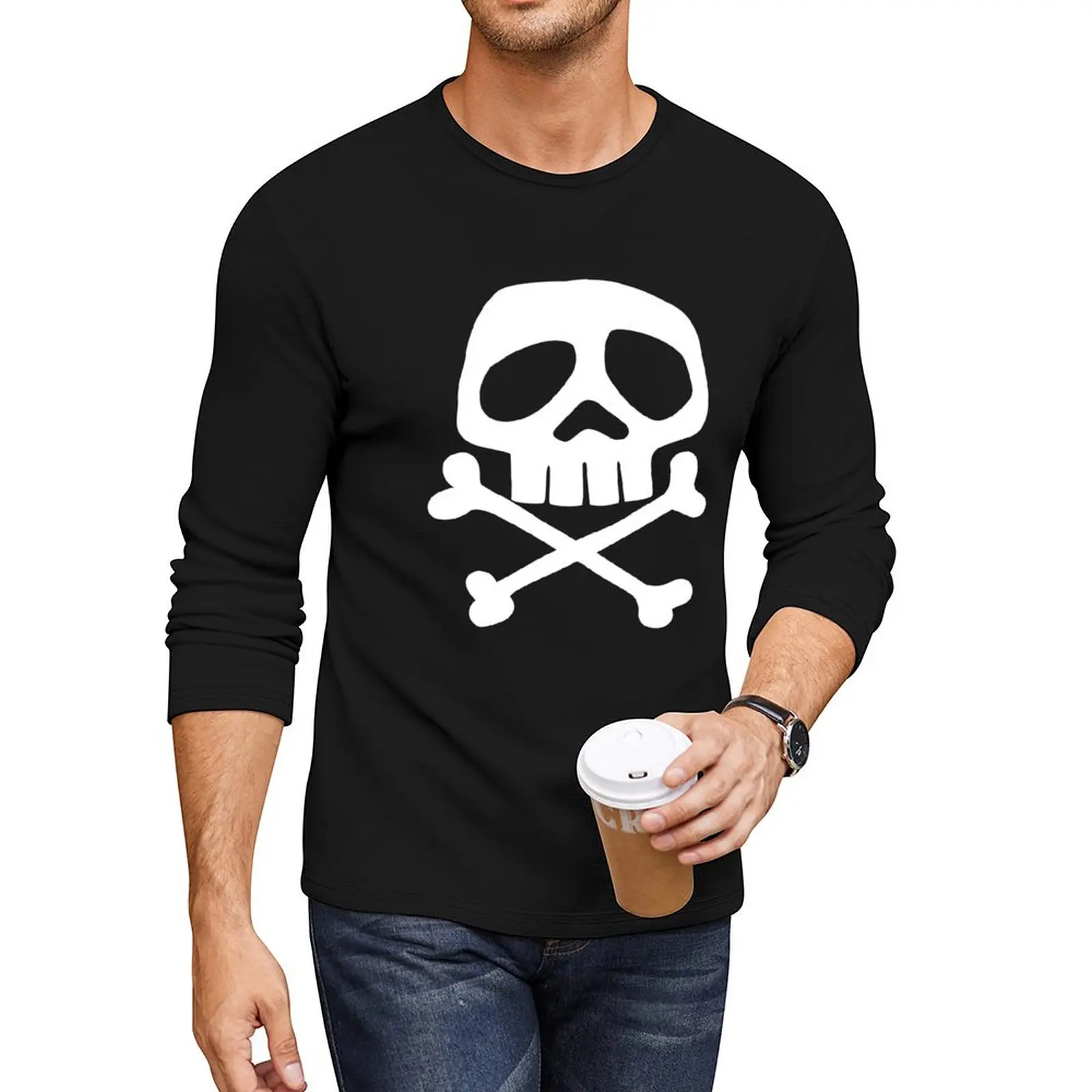 

Длинная футболка Old School Punk Rock Skull, быстросохнущая футболка, быстросохнущая футболка для мужчин