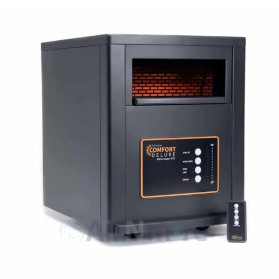

Comfort Deluxe by, with Copper PTC, Infrared Space Heater with Remote, 1500W, ETL Listed with High and Low Settings, Good for S