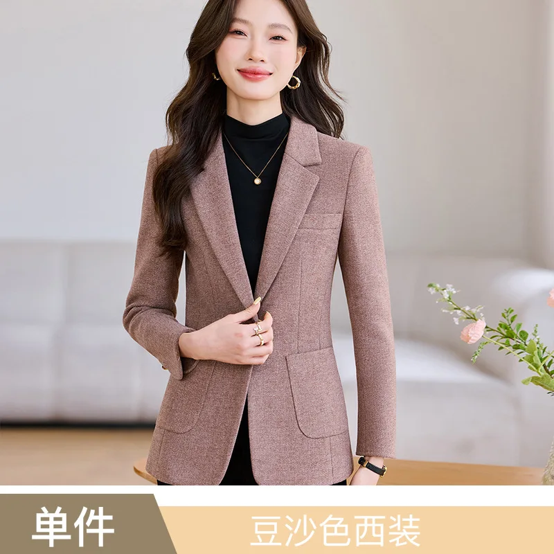 ウールブレザー レディースジャケット 2025年 春秋新作 カジュアル プロフェッショナル スーツコート 女性用トップス ビジネス オフィス レディース フォーマルコート