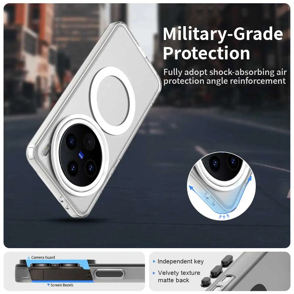 For VIVO X200 Pro Mini X200 Pro X200 ultra-thin drop-proof shock-resistant anti-fingerprint magnetic matte phone case