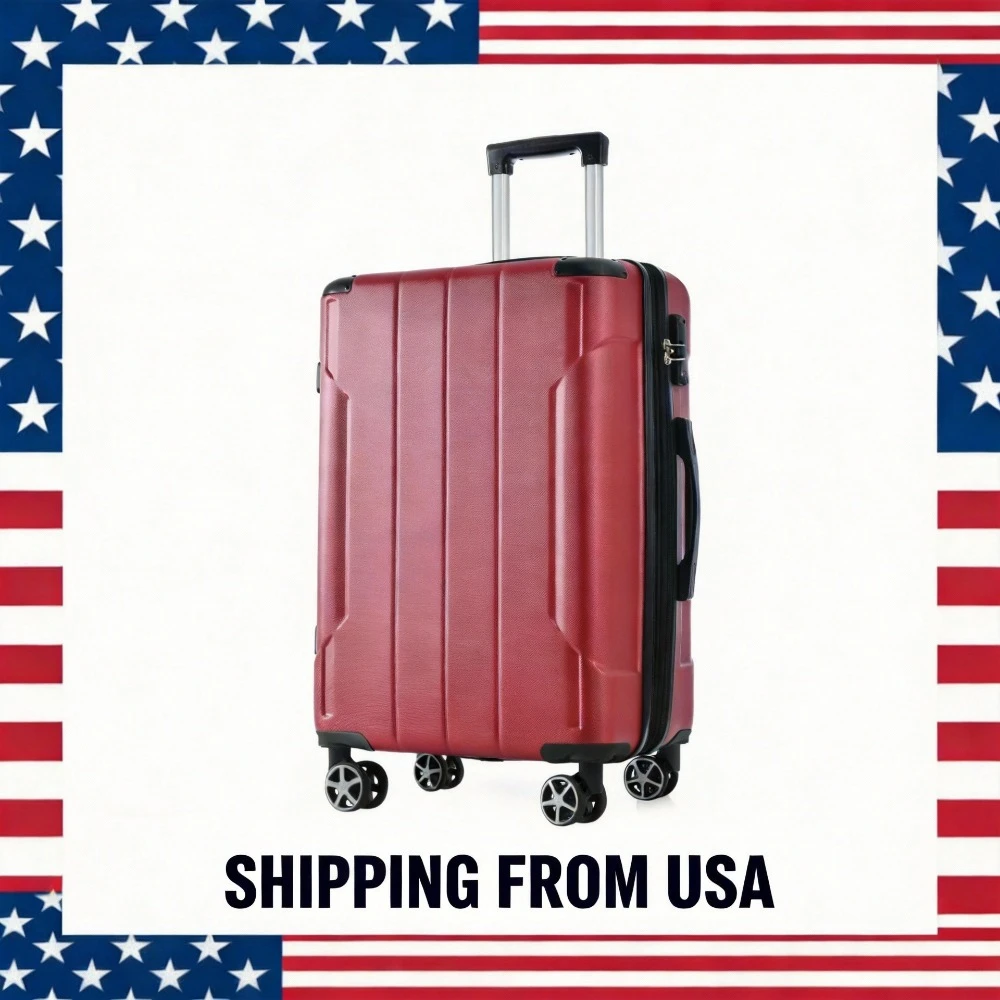 

Чемоданы с жестким корпусом, легкие и прочные чемоданы из ABS-пластика с двойными колесами, расширяемые, 28-дюймовые, для багажа в кладовом отделении.