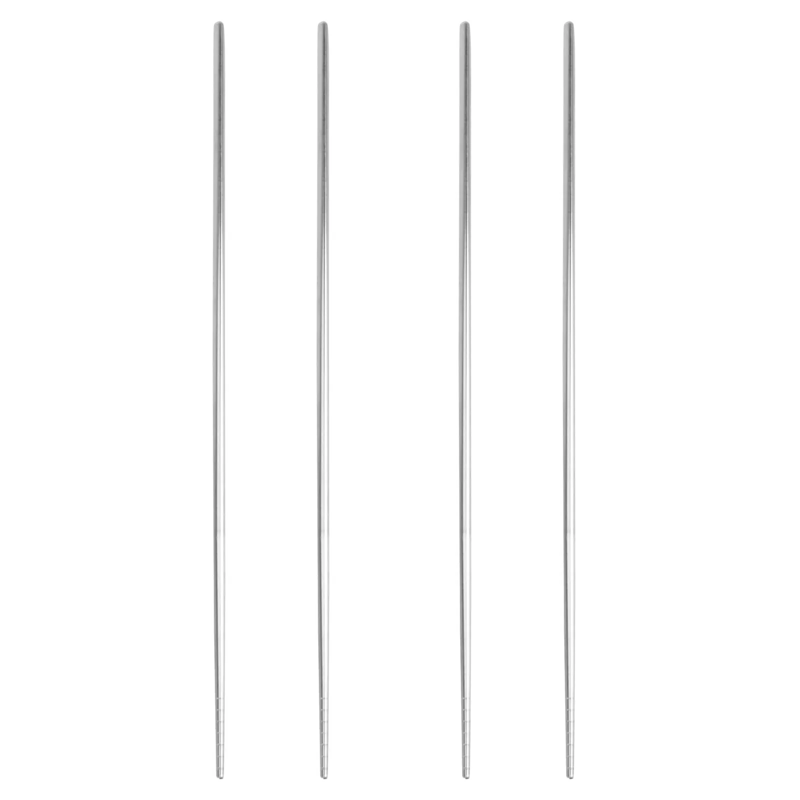 2Pairs 38Cm Long Stainless Steel Chopsticks Anti-Scalding Heat Proof Non-Slip Cooking Utensils for Frying Noodle Hot Pot Serving