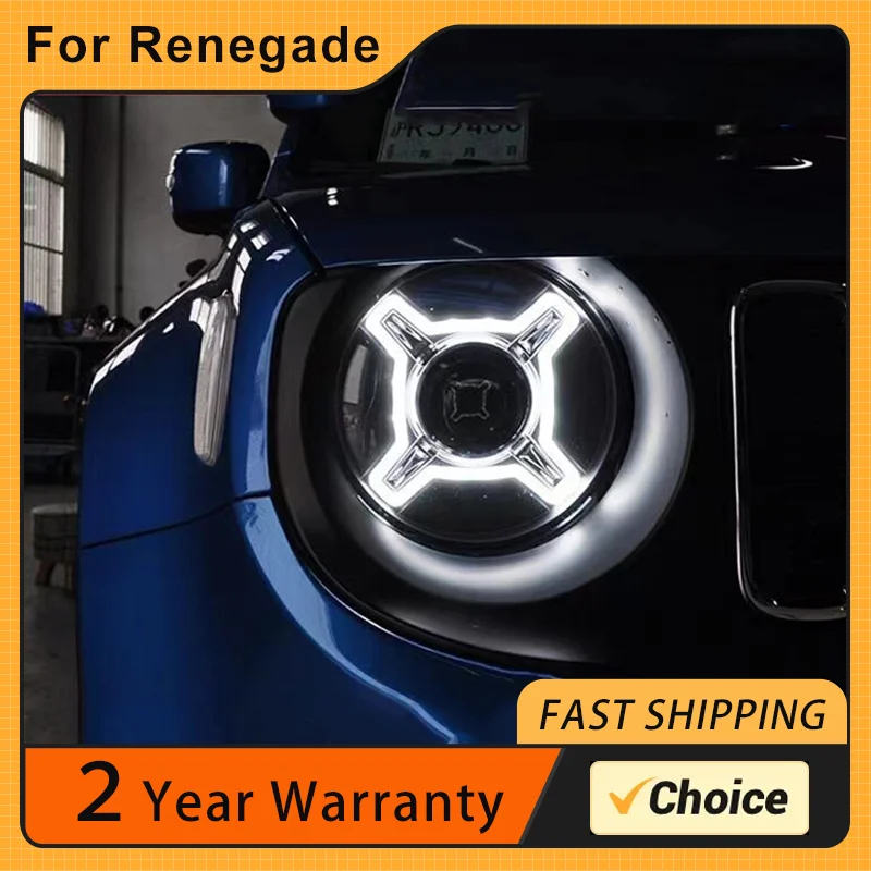 

Car Styling for Jeep Renegade Headlights 2016-2021 LED Headlight LED DRL Hid Head Lamp Beam Accessories