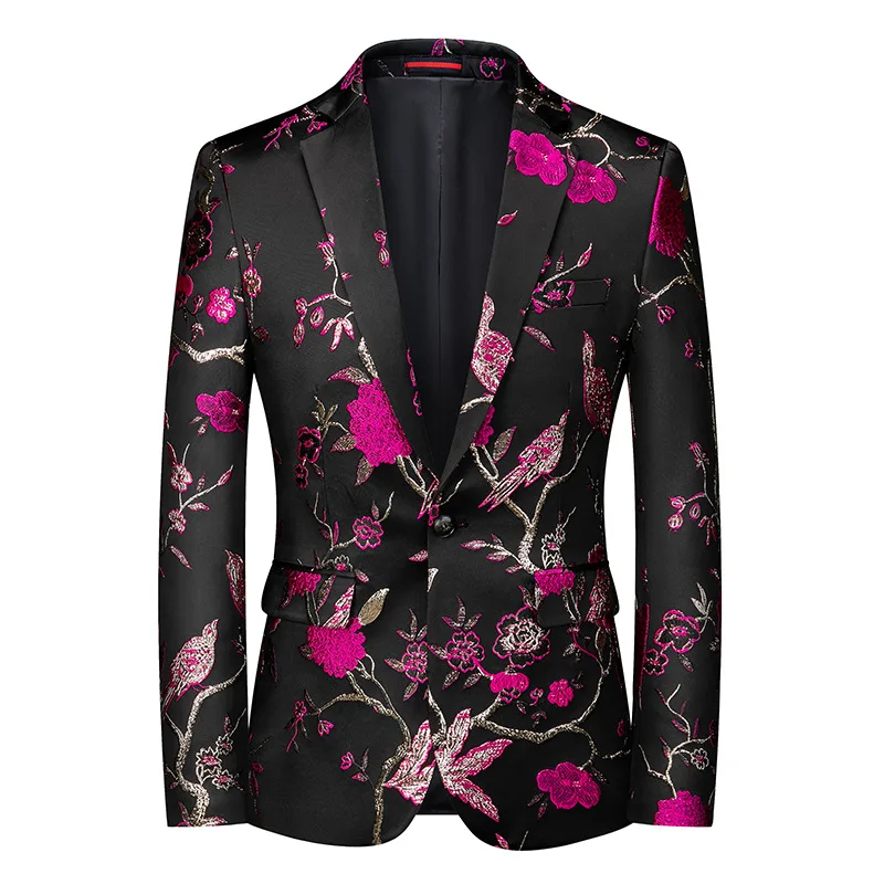 

Men's Fashion Pattern 607 Suit Personalized Stage Performance Banquet Business Small Suit Coat