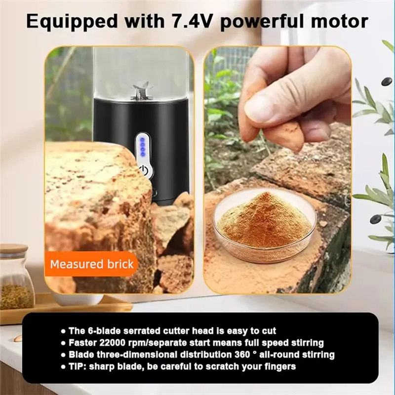 

J1UL1N Mini Juicer Blender Cup Portable Blender USB Type-C Rechargeable Fruit Mixer Machine