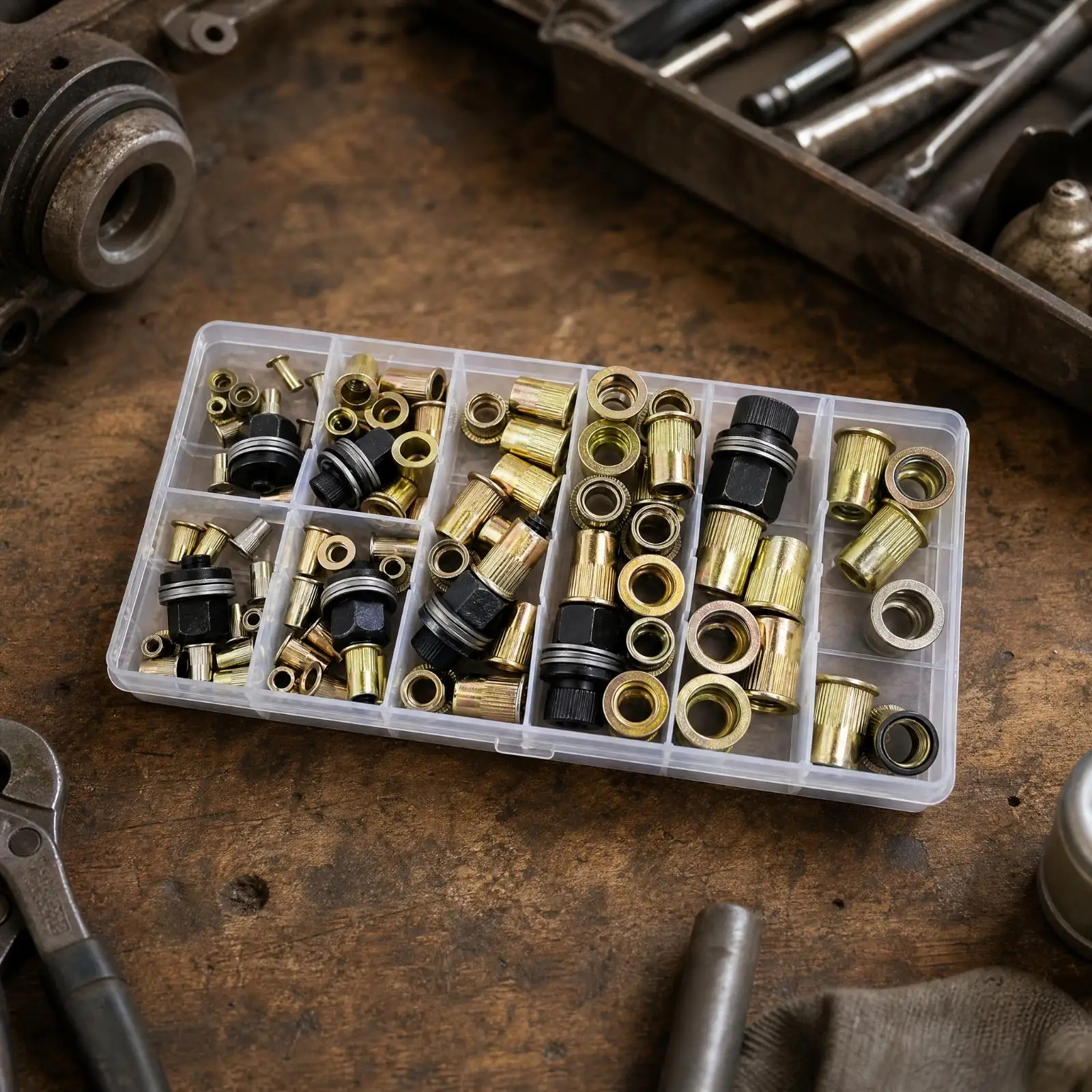 Permanent Threaded Fastener Rivet Nut Set for Car Body Panel Work and General Workshop Tasks M3-M12