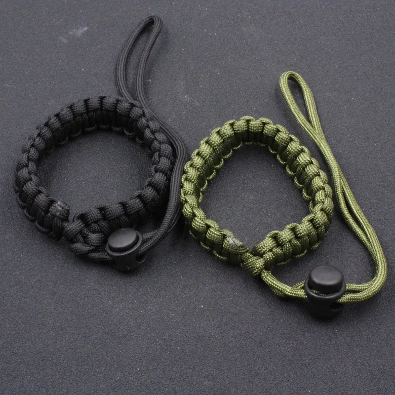 

2PCS Outdoor Survival Bracelet Keychain Nylon Wrist Straps Key Chain Umbrella Cord Braided Rope Pendant for Camera Cup