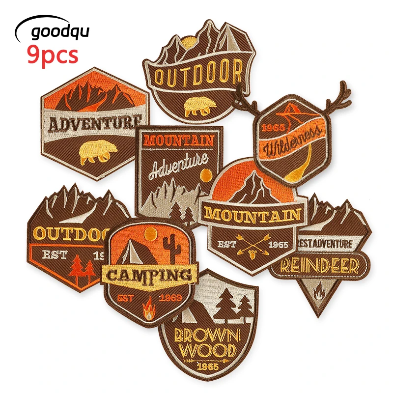 9 teile/los Patches Für Jacken Outdoor Kleidung Eisen Auf Gestickte Buchstaben Aufkleber Pack Abzeichen Nähen Thermoadhäsive Applikation Mochila – Detail 1