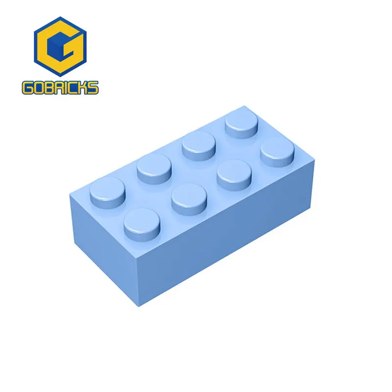 Gobricks 10pcs Building Blocks Thick Figures Bricks 2x4 Dots Educational Creative Compatible With 3001 Plastic Toys For Children