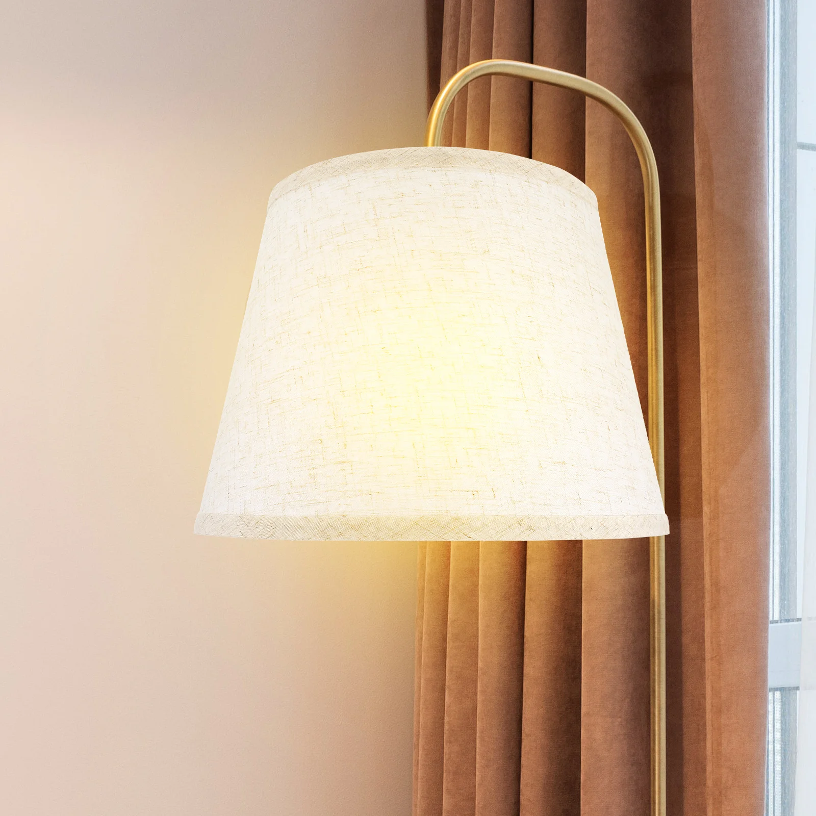 

Detachable Cloth Lampshade for Ceiling Floor Table Light 4.2cm Diameter Linen Shade Soft Light Decorative Drum Style Wall Lamp