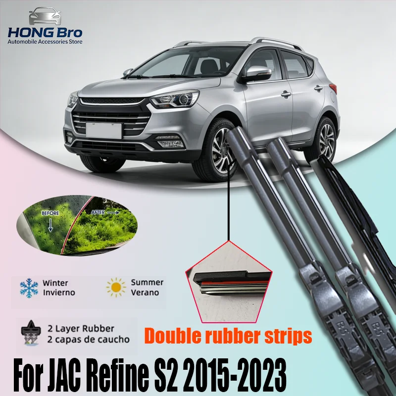 LHD Front Rear Windshield Wiper Blades For JAC Refine S2 2015-2023 Windshield 22"16"10" Accessories 2017 2018
