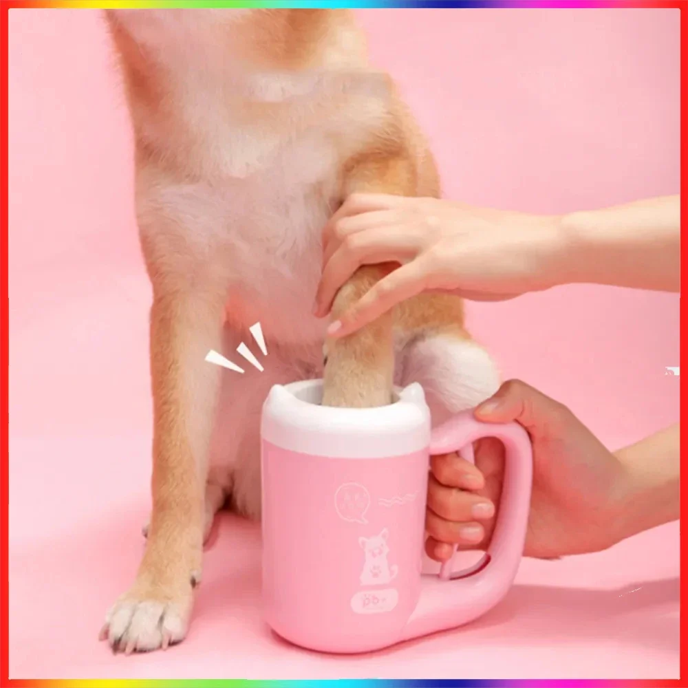 

Portable Pet Dog Paw Cleaner Cup Outdoor Soft Silicone Foot Washer Clean Dog Paws One Click Manual Quick Feet Wash Cleaner Gifts