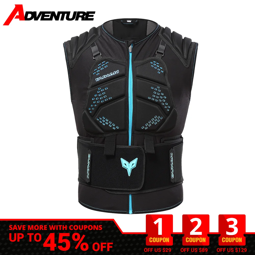 Motorcycle Armor Men Moto Vest Body Armor Protection Off-Road Motobike Vest Back Protector Motocross Back Knee Protective Gear