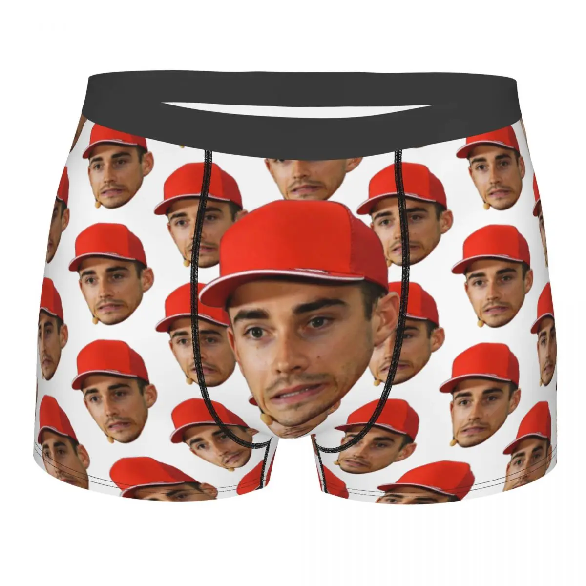 Man Charles Leclerc Face Underwear Funny Boxer Briefs Shorts Panties Male Soft Underpants