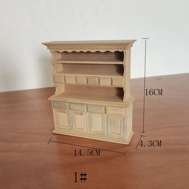 Móveis de madeira Dollhouse Miniature, Play House Toy, Gabinete, Mesa, Boneca, Acessórios, DIY, 1:12, Novo